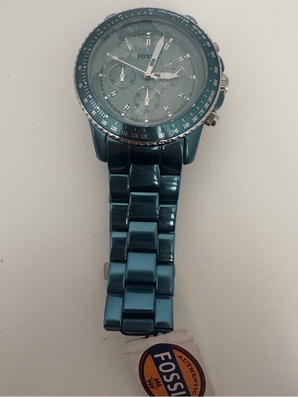 Fossil Metallic Blue Chronograph Bracelet Watch - Unisex